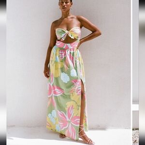 Sabo Dulce Dress - Calypso Scarf Print Maxi Dress XS 2 NWT